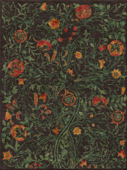 William Morris 12800-floral melancholy - handmade rug,  tibetan (India), 100 knots quality
